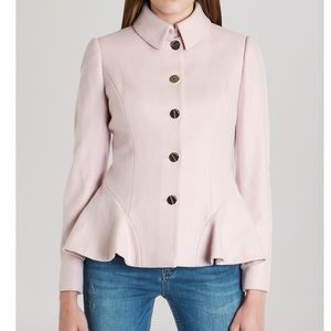 TED BAKER PEPLUM COAT -Brand new in pink size 2